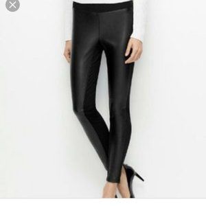 NWT LOFT Black Faux Leather Panel Legging Small